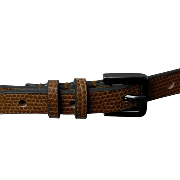 The Limited Adjustable Cognac Reptile 1/2” Wide Belt w/ Polished Nickel Buckle L - Picture 6 of 10